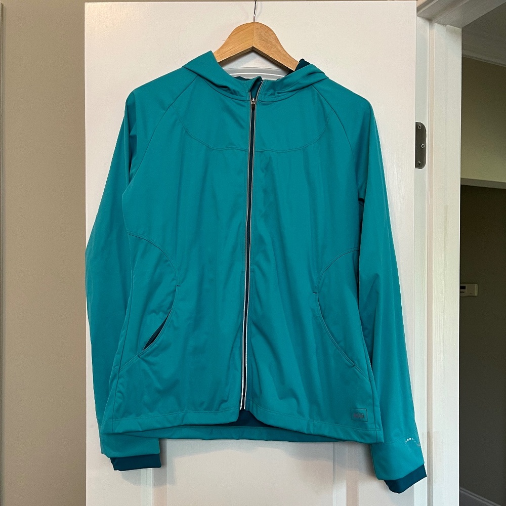☔ REI Women’s Teal Blue Rain Jacket – Size Medium – Lightweight, Waterproof